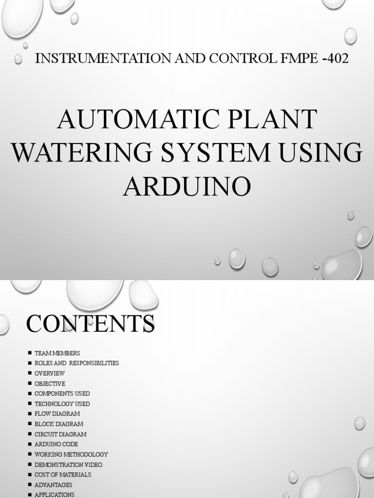 Automatic Plant Watering System Final Presentation PDF