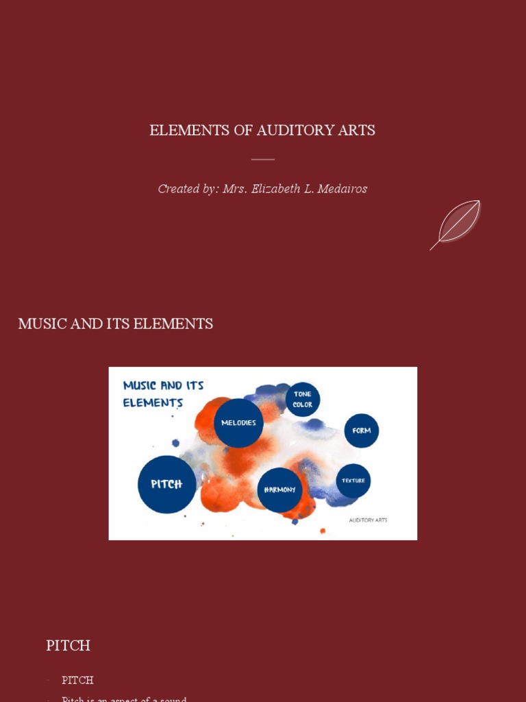LEESSON 6 Elements of Auditory Arts PDF