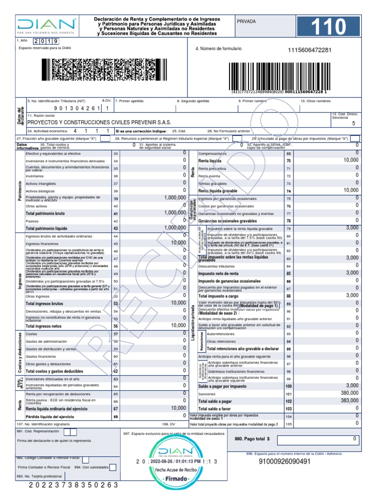 Declaración de Renta 2019 | PDF | Impuestos | Pagos