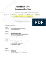 SPRING 2023 SPCH 1302 Assignment Schedule