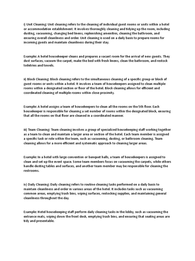 housekeeping terms explained PDF