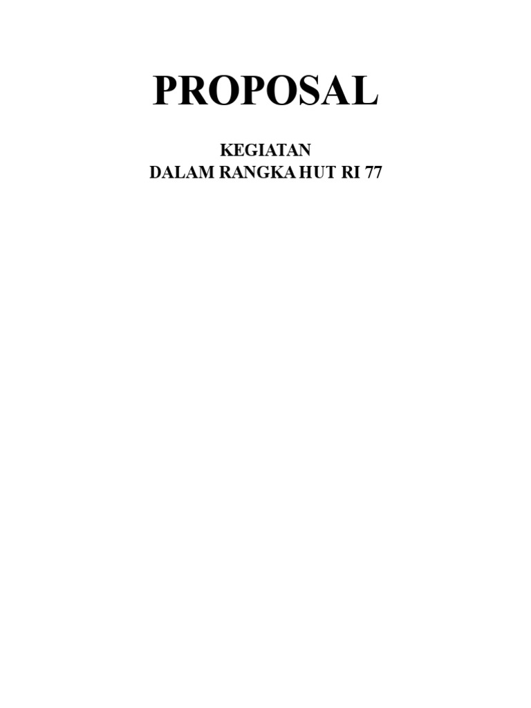 Proposal Peringatan HUT Ke | PDF