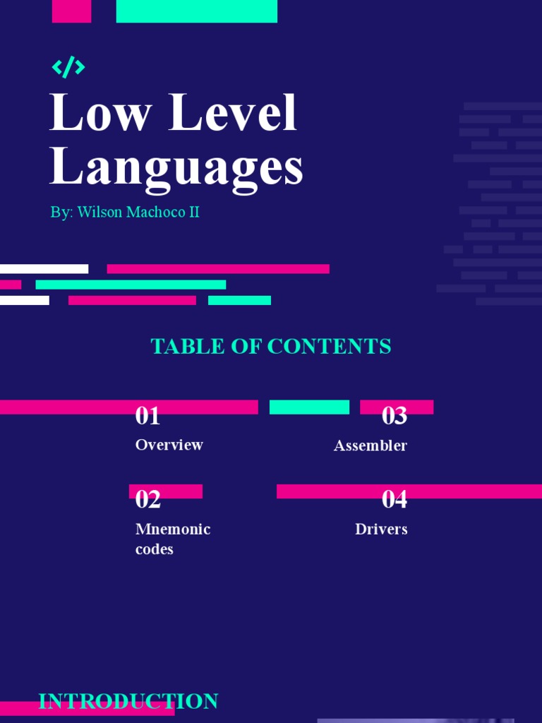Low Level Languages | PDF | Assembly Language | Computer Programming