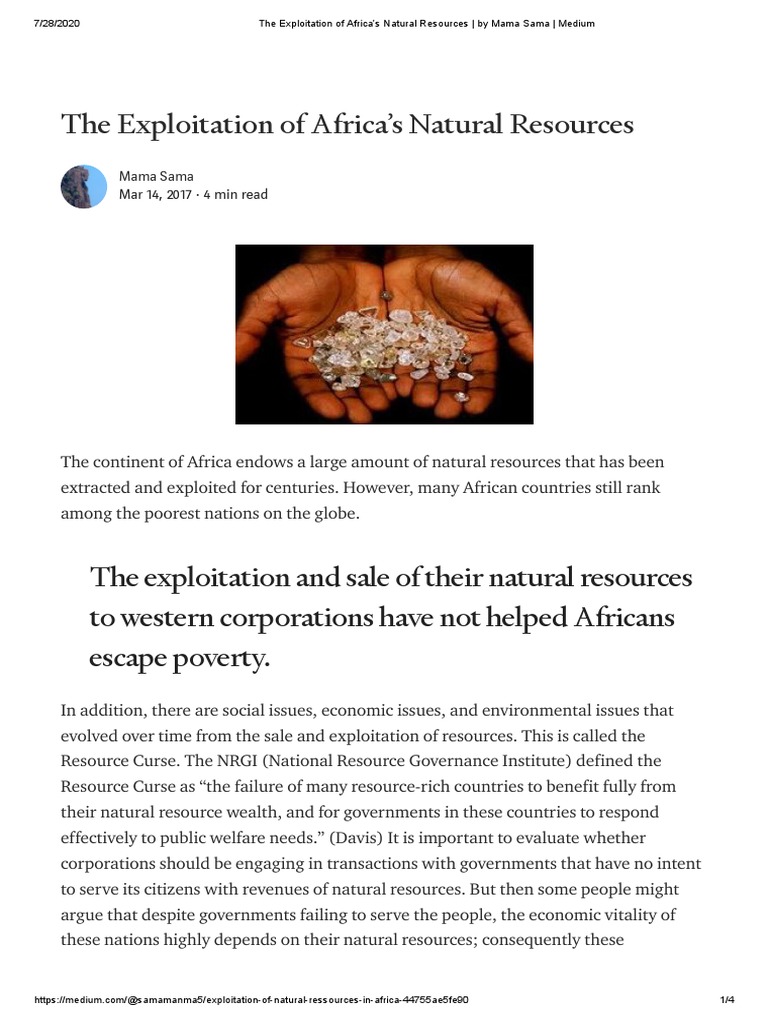 Africa S Resource Exploitation Issues Pdf Resource Economies