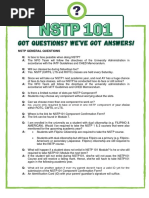 NSTP 101 FAQs