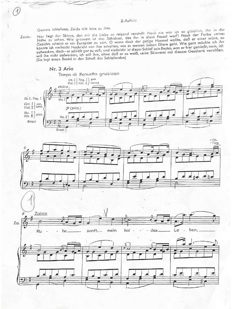 Mozart Aria Zaide | PDF