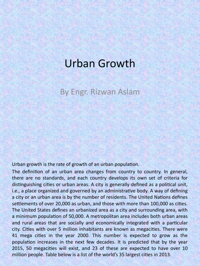 Understanding Urban Growth Challenges | PDF | Urban Sprawl | Urbanization