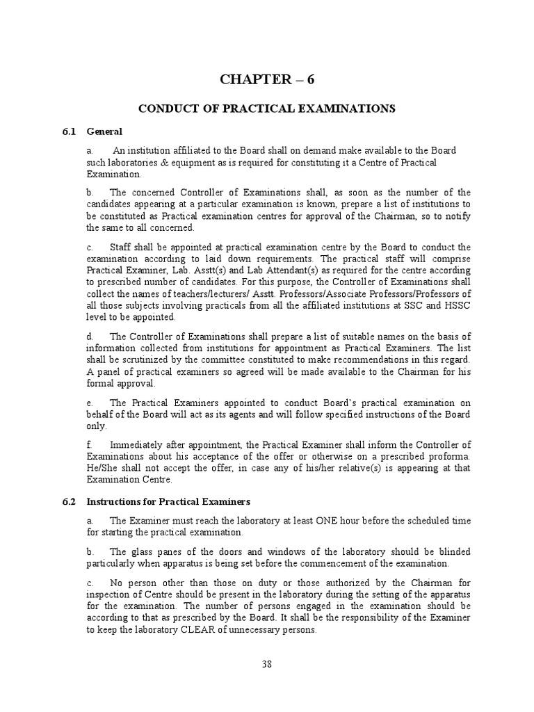 Guidelines for Practical Examiners | PDF | Laboratories | Signature