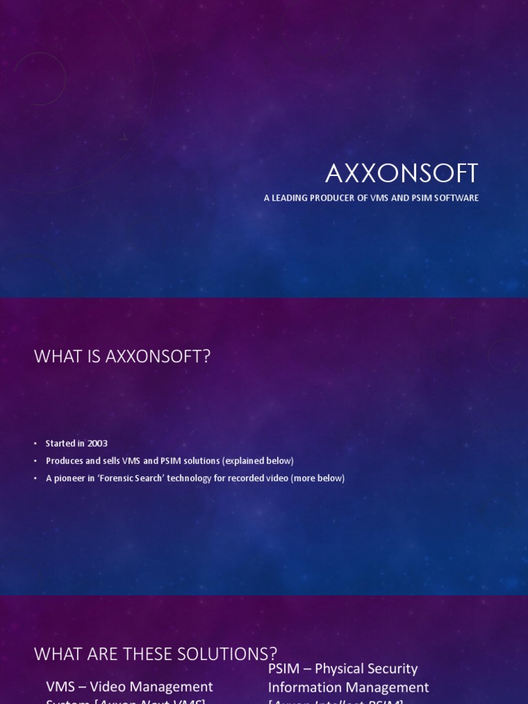 Axxonsoft VMS and PSIM Solutions Overview | PDF