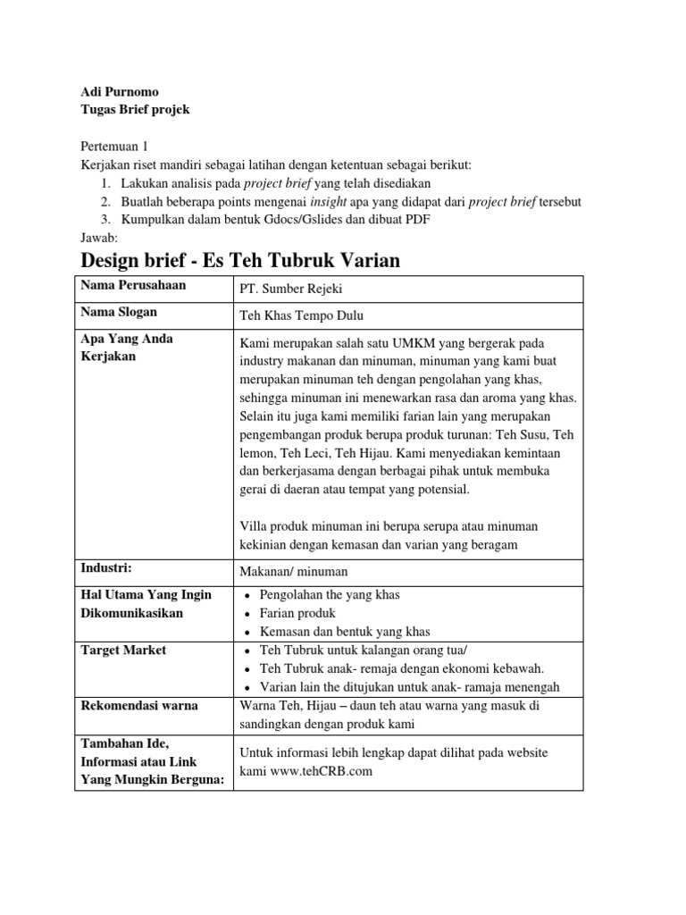 Project Brief | PDF