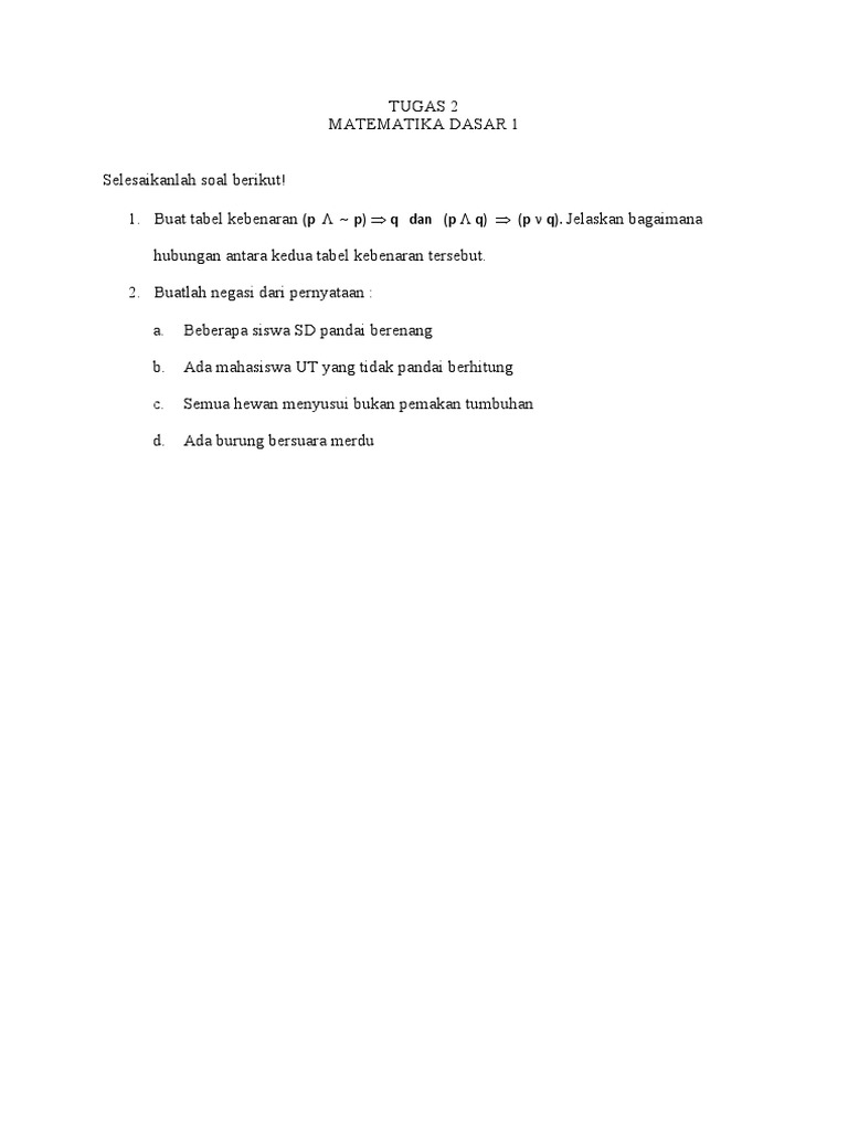 Tugas 2 Matematika Dasar 1 Pdf