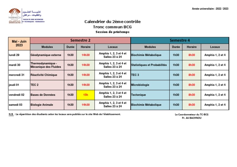 2eme Controle S2 S4 TC BCG 22 23 | PDF