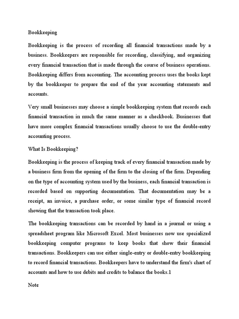 Bookkeeping Fundamentals for Businesses | PDF | Bookkeeping | Debits ...