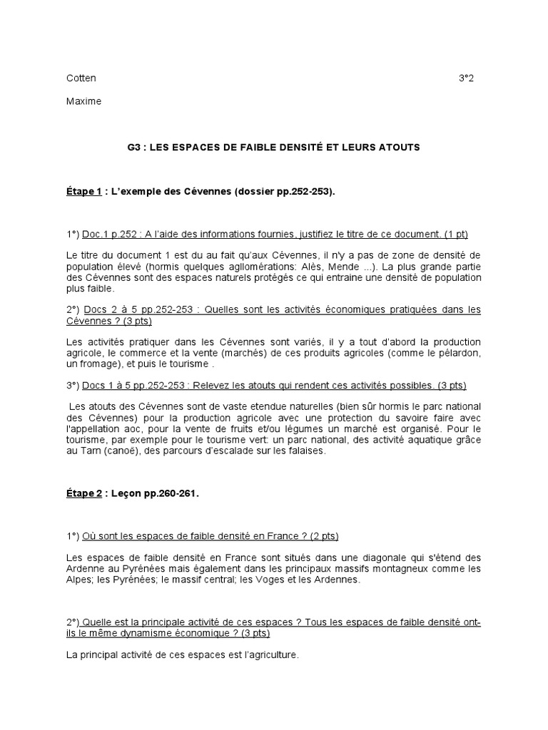 Atouts des espaces de faible densité | PDF