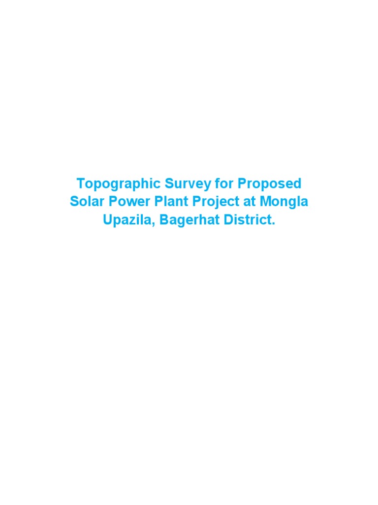 Topographic Survey for Solar Plant in Bagerhat | PDF