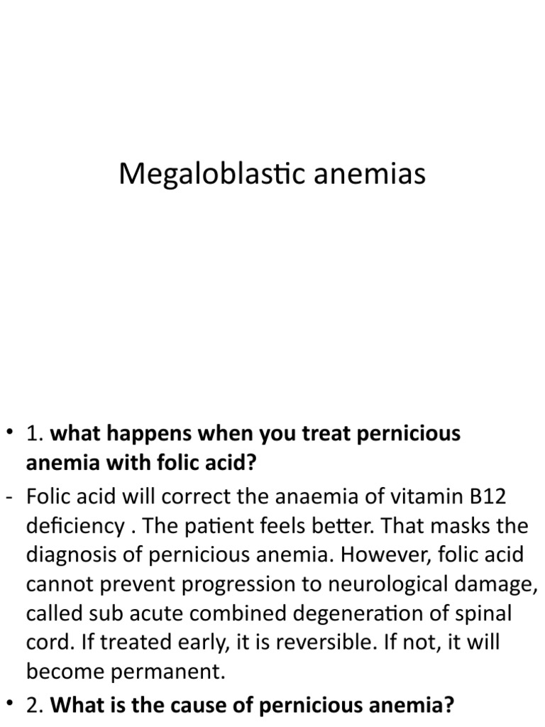 Megaloblastic Anemias PDF Anemia Vitamin B12