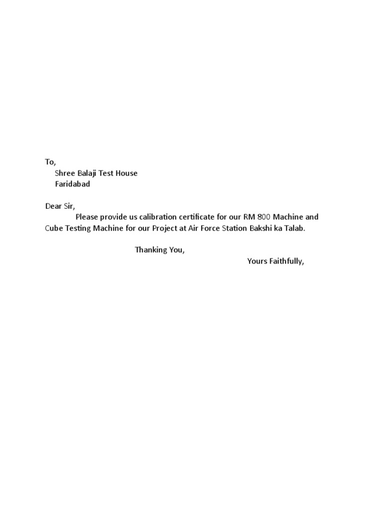 Calibration Letter PDF