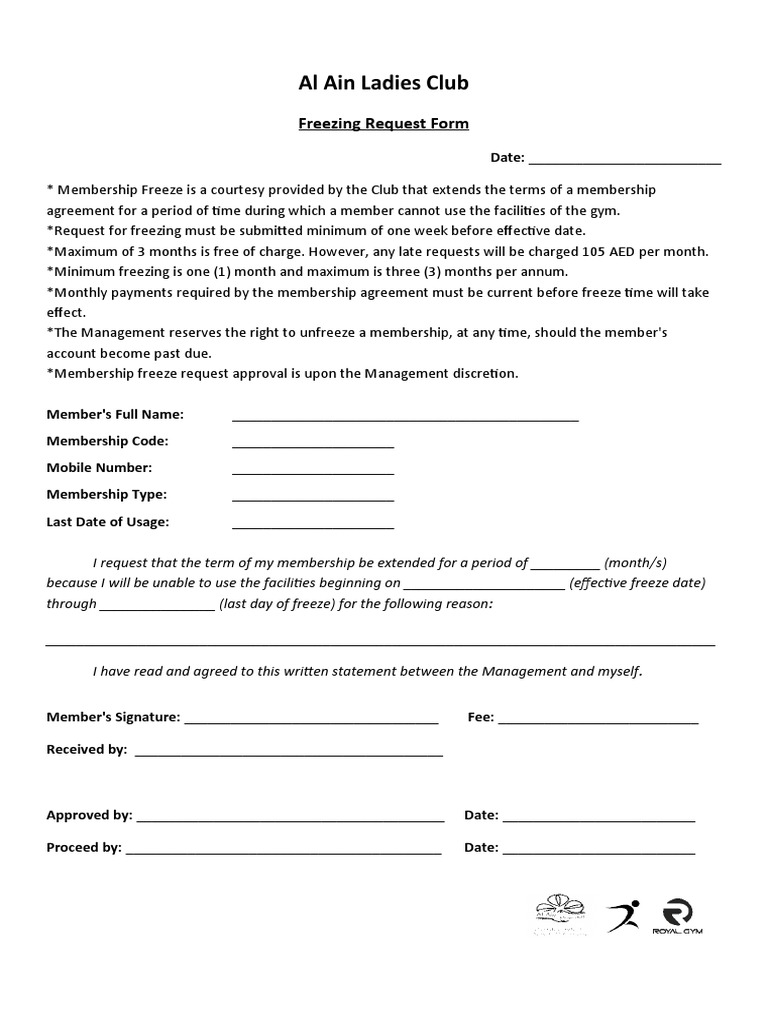 Freezing form pdf