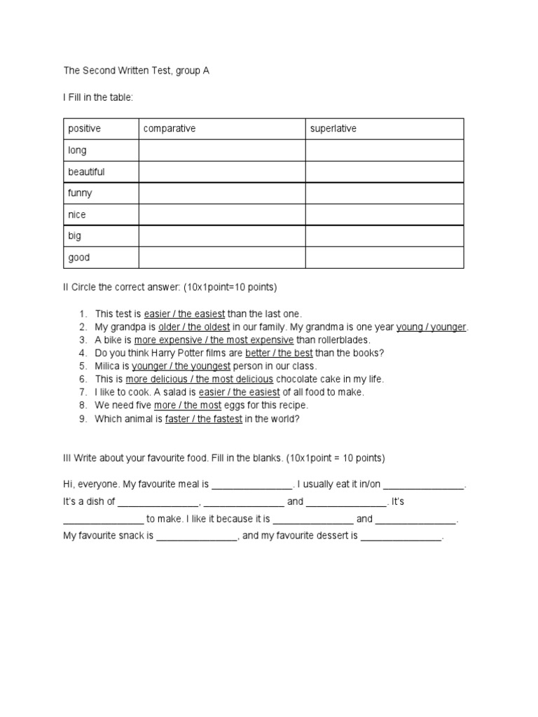 5.r. The Second Written Test, Group A | PDF