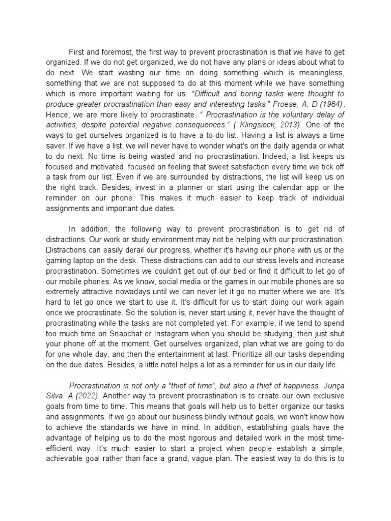 Procrastination | PDF