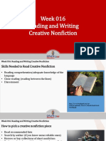 Week 016-Presentation Reading and Writing Creative Non Fiction
