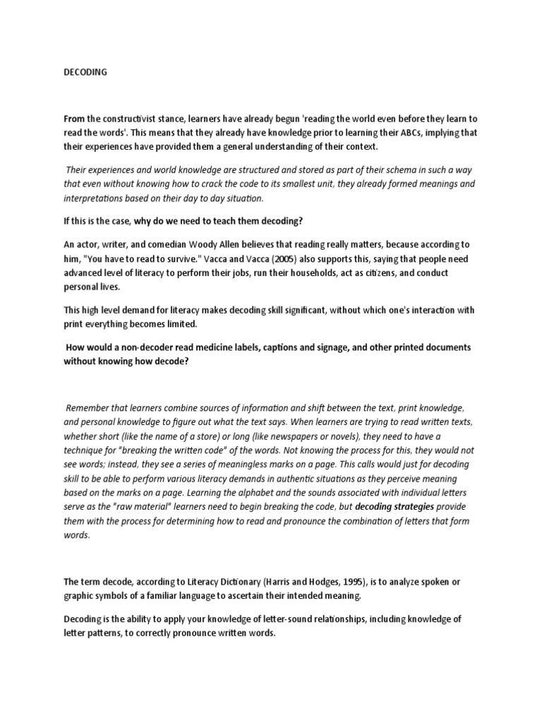 DECODING | PDF