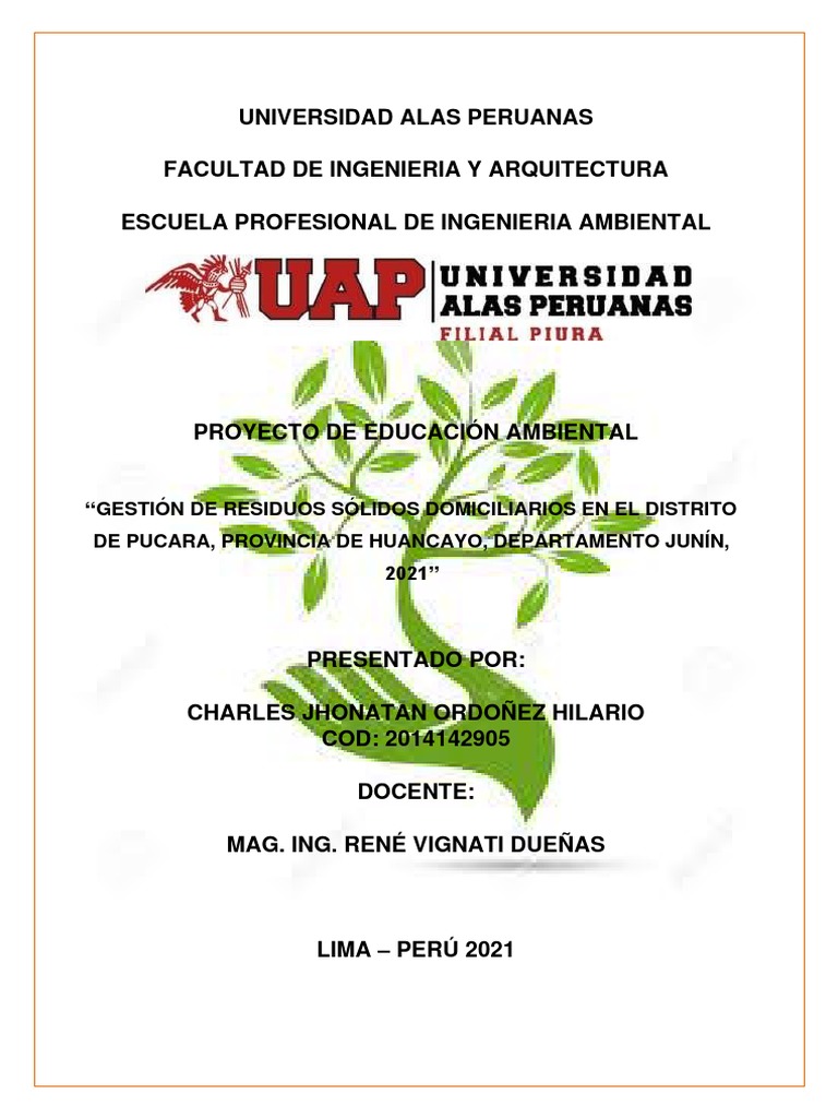 Gestión de Residuos en Pucará 2021 | PDF | Residuos | Entorno natural