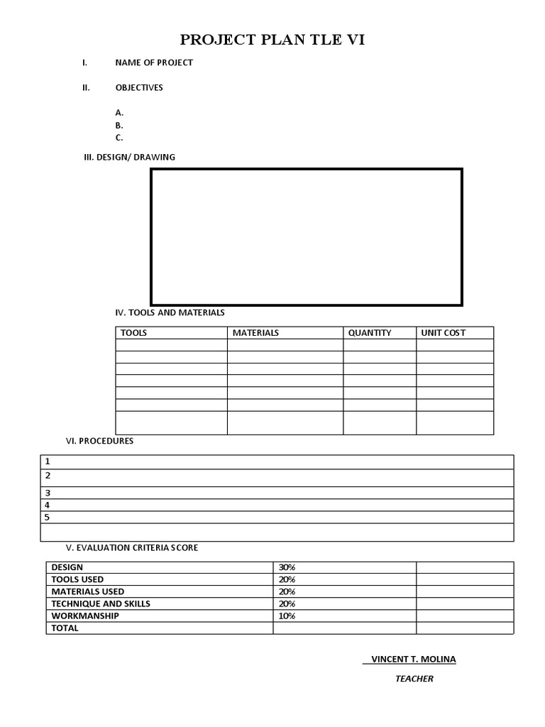 Project Plan Tle Vi PDF