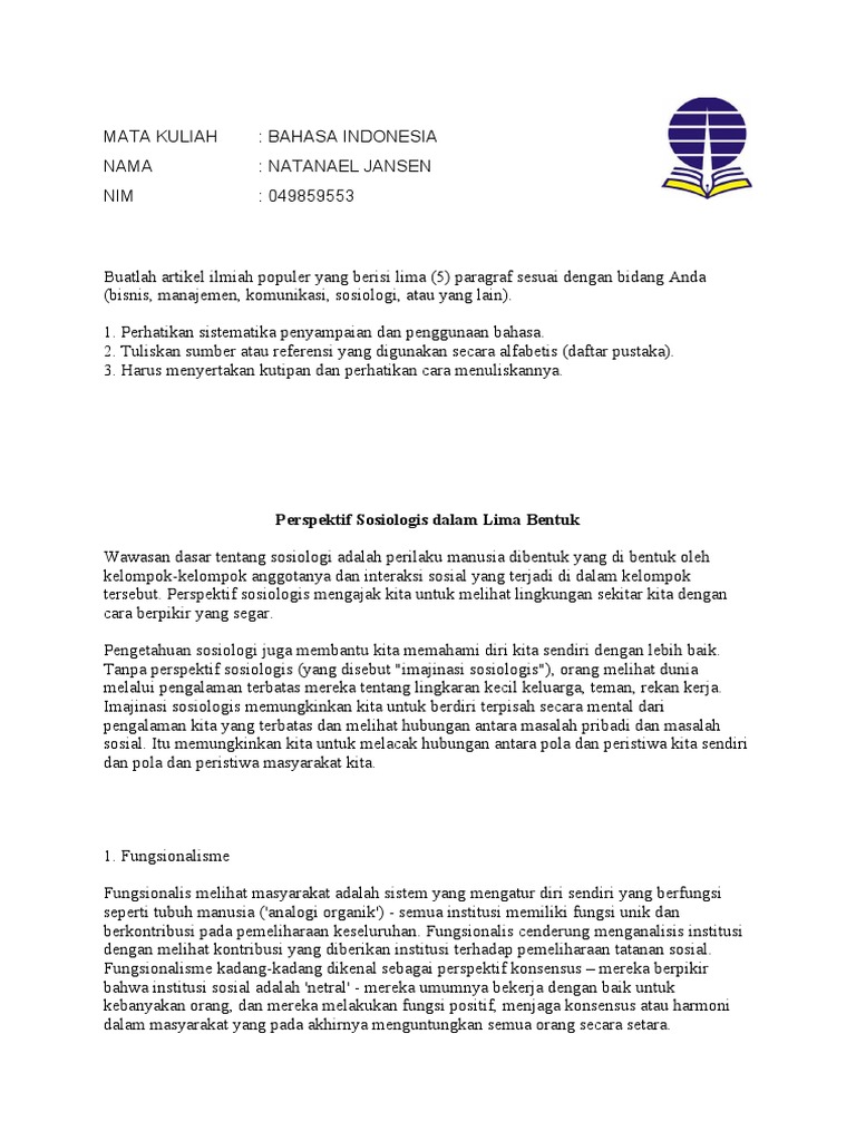 Tugas 2 bahasa pdf politik sains matematika