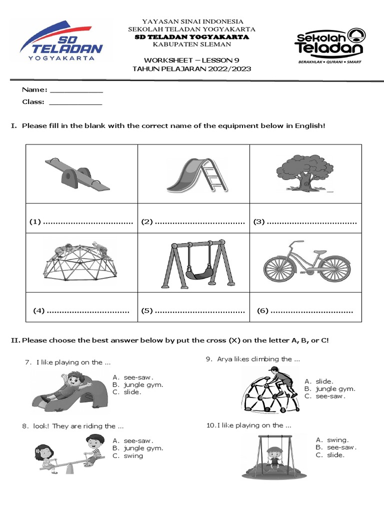 Worksheet Lesson 9 Kelas 1 Semester 2 Pdf