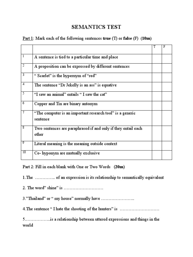 Semantics mid term test 2022 de 1 l p na l p lan pdf