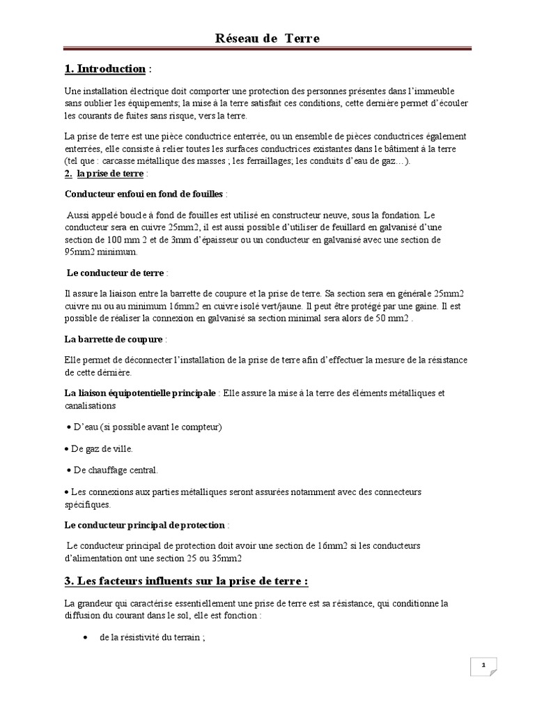 Boucle de Terre en Fond de Fouille PDF Conductivité électrique La — free download