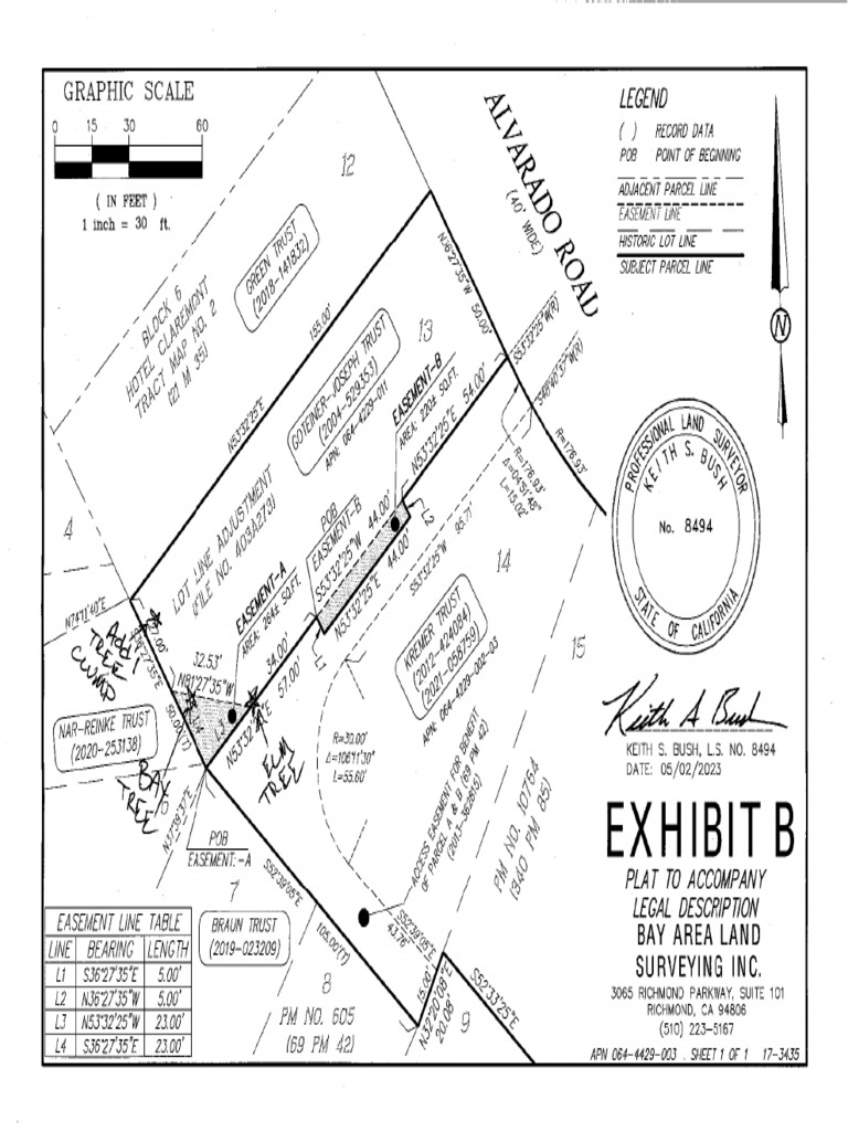 Plat Map Mark Up Easement 151 Tunnel Rd 05 11 23 Pdf