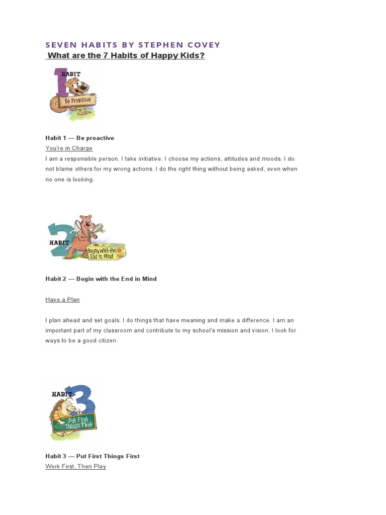 Seven Habits by Stephen Covey | PDF