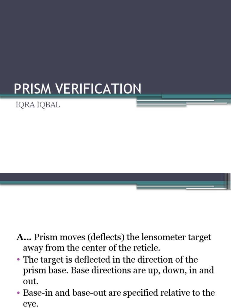 Lec 15 Prism Measuement Using Focimeter | PDF