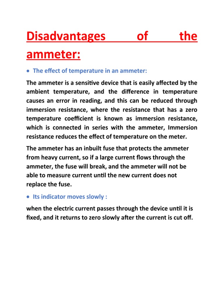 Disadvantages of The Ammeter PDF