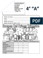 Examen 4to Grado 1ertrimestre 2020-2021