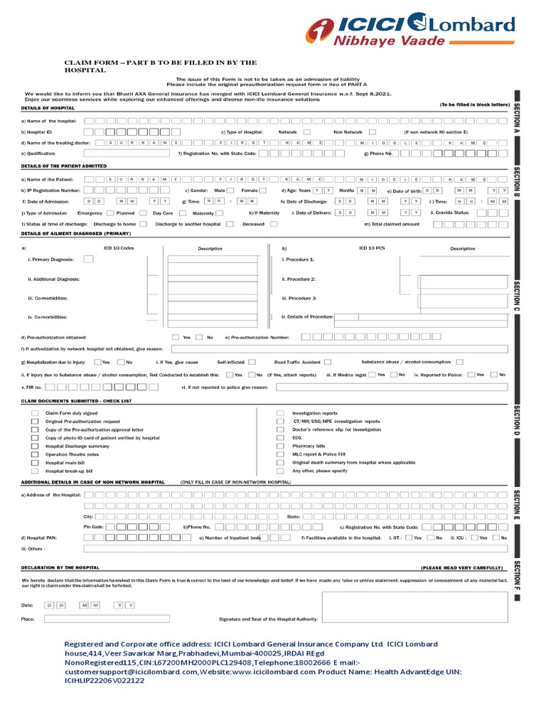 Claim form part b to be filled in by the hospital descargar gratis
