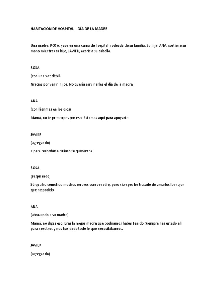 Libreto de obra teatral para el día de la madre | PDF