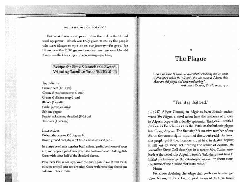 Sen. Amy Klobuchar's Hotdish Recipe PDF South Dakota Food And Drink