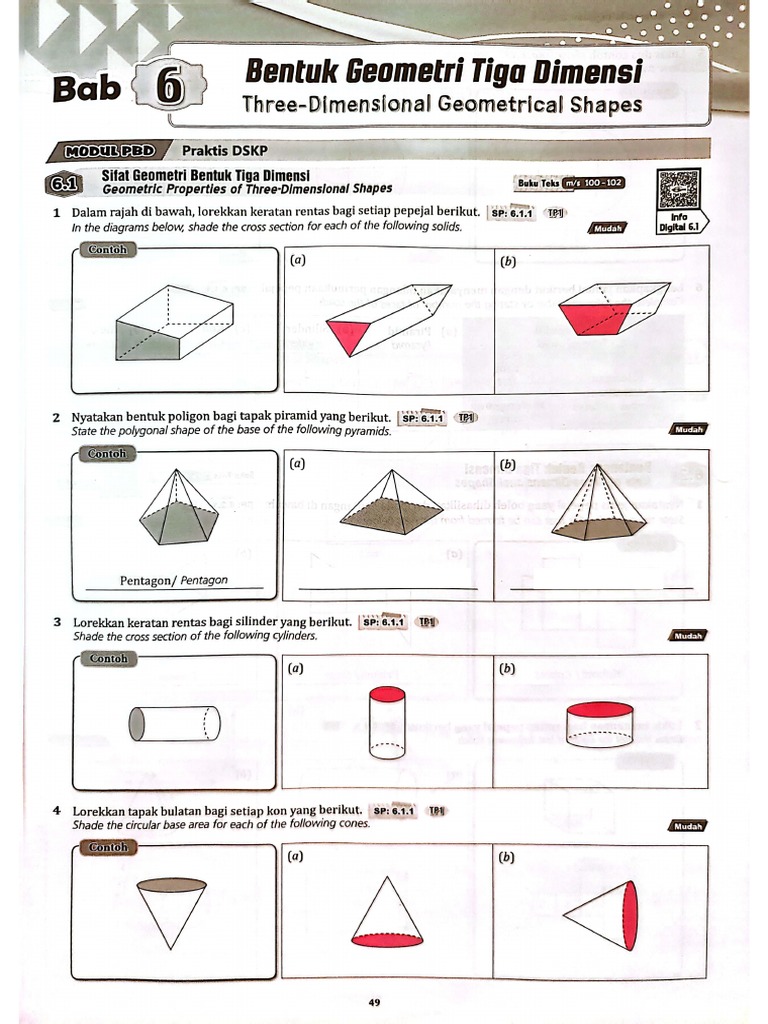 Bab 6 Bentuk Geometri Tiga Dimensi - Pelajar | PDF