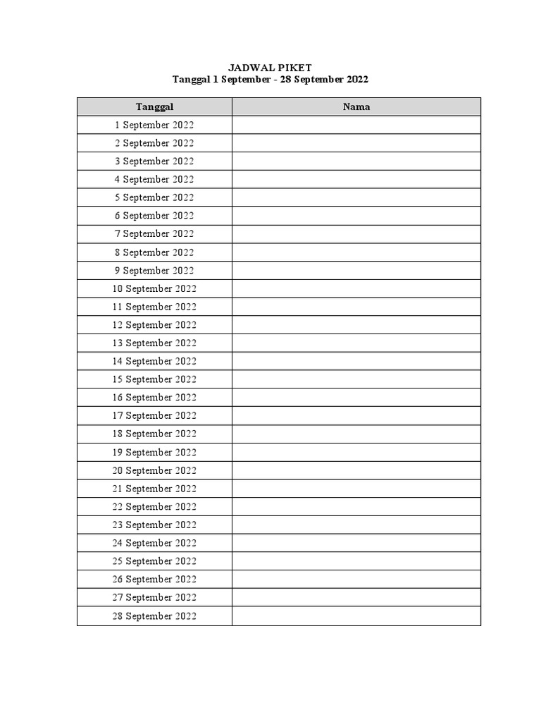 JADWAL PIKET PDF
