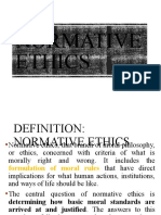 Normative Ethics - Utilitarianism - Kantian - Aristotleian - Aquinas