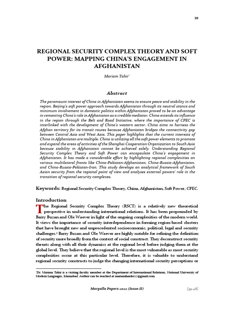 China’s Soft Power in Afghan Security | PDF