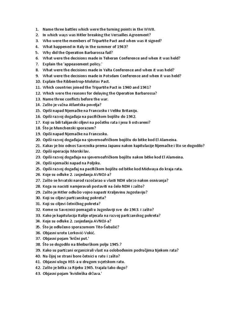 Priprema Za Ispit Znanja 2 Svj Rat PDF