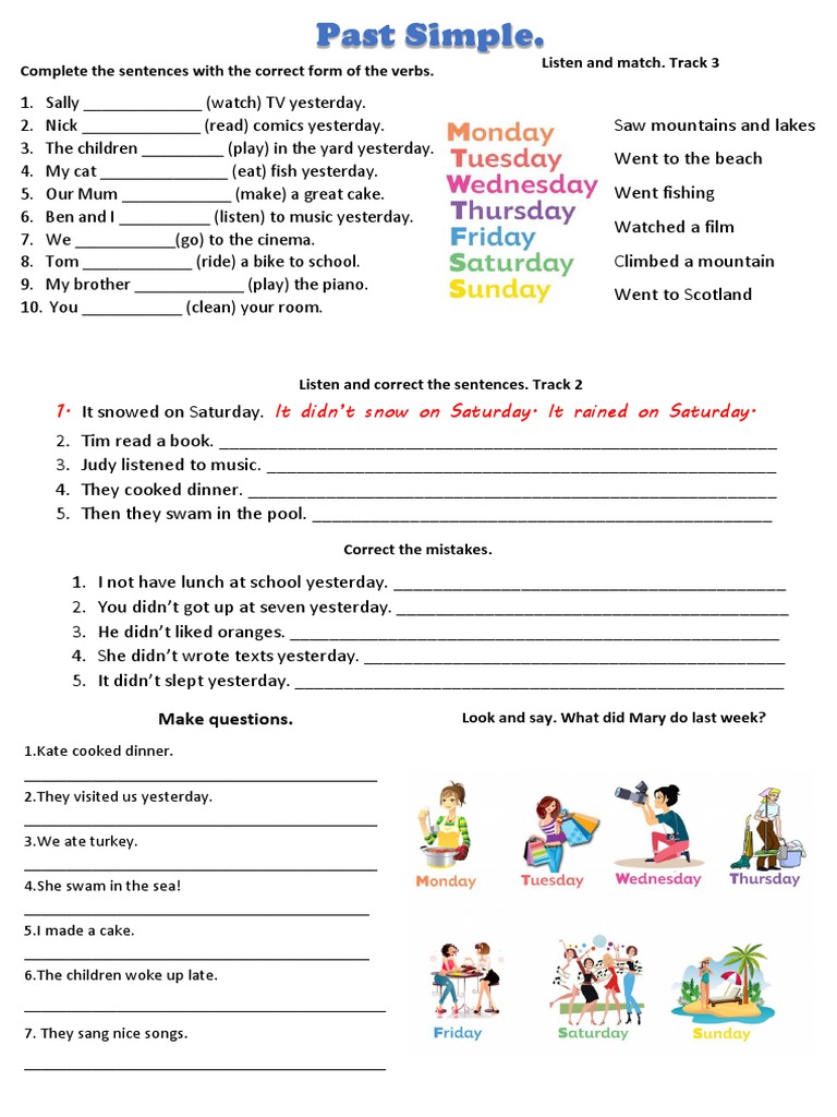 Past Simple Worksheet | PDF