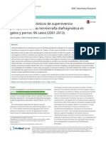 Prognostic Indicators For Perioperative Survival After Diaphragmatic Herniorrhaphy in Cats and Dogs - 96 Cases (2001-2013) .En - Es