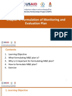 Lesson 4 - Formulation of Monitoring and Evaluation Plan