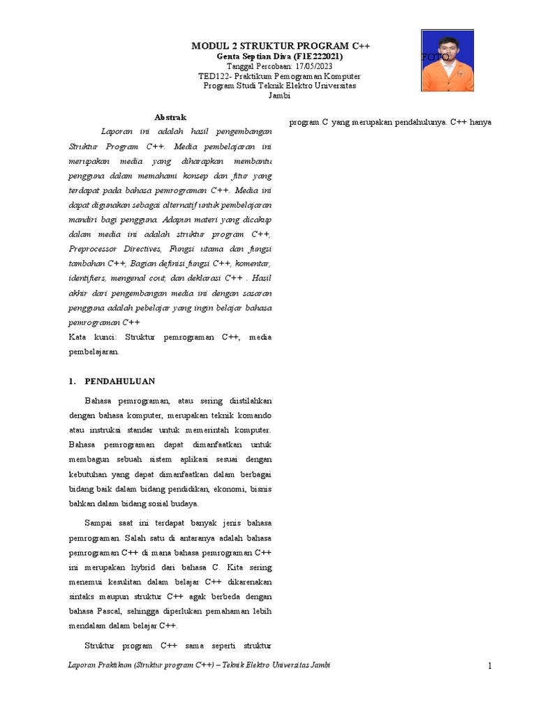 Struktur Program C++ untuk Pemula | PDF