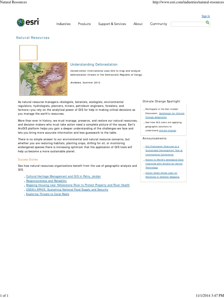 GIS in Natural Resources | Download Free PDF | Geographic Information ...